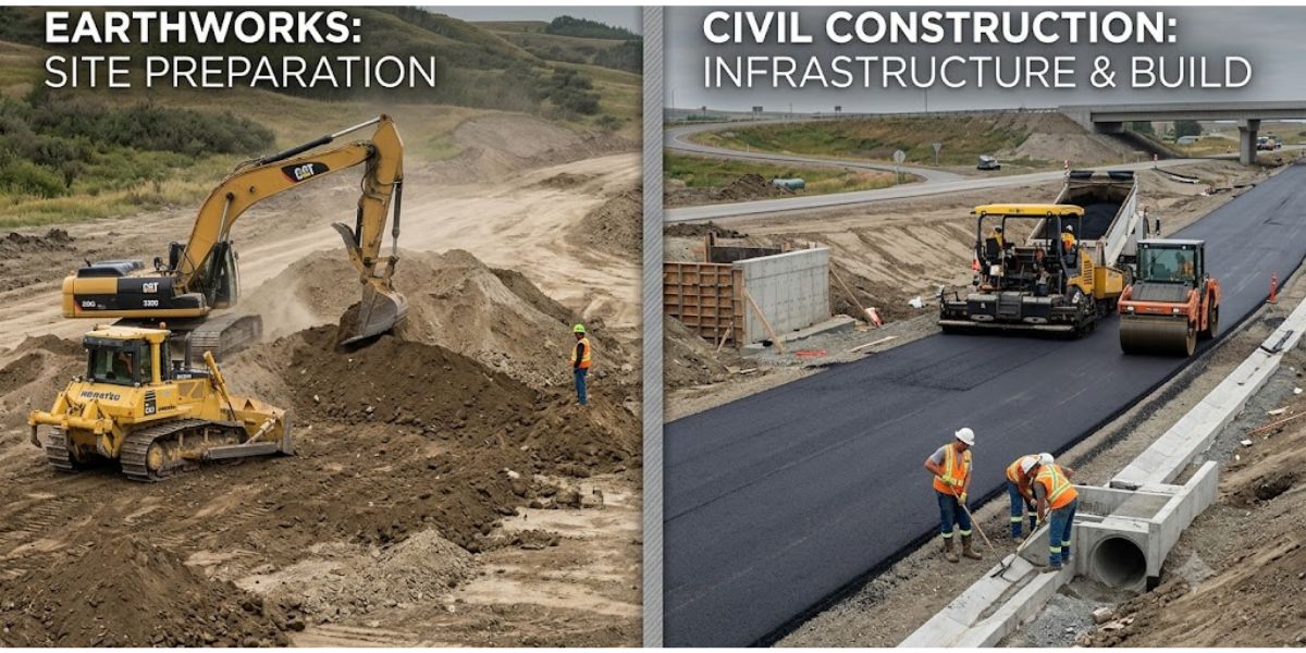 Earthworks vs Civil Construction: What’s the Difference? — Earthwest Civil